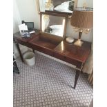 Kingswood Writing Desk / Dressing Table With Two Faux Drawers And Pop-Up Leather Lid Fitted