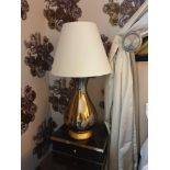A Pair Of Heathfield And Co Louisa Glazed Ceramic Table Lamp With Textured Shade 77cm (Room 312)