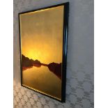 Giclee Landscape Gold And Red Mountains With Horizon 102 x 69cm (Room 428)