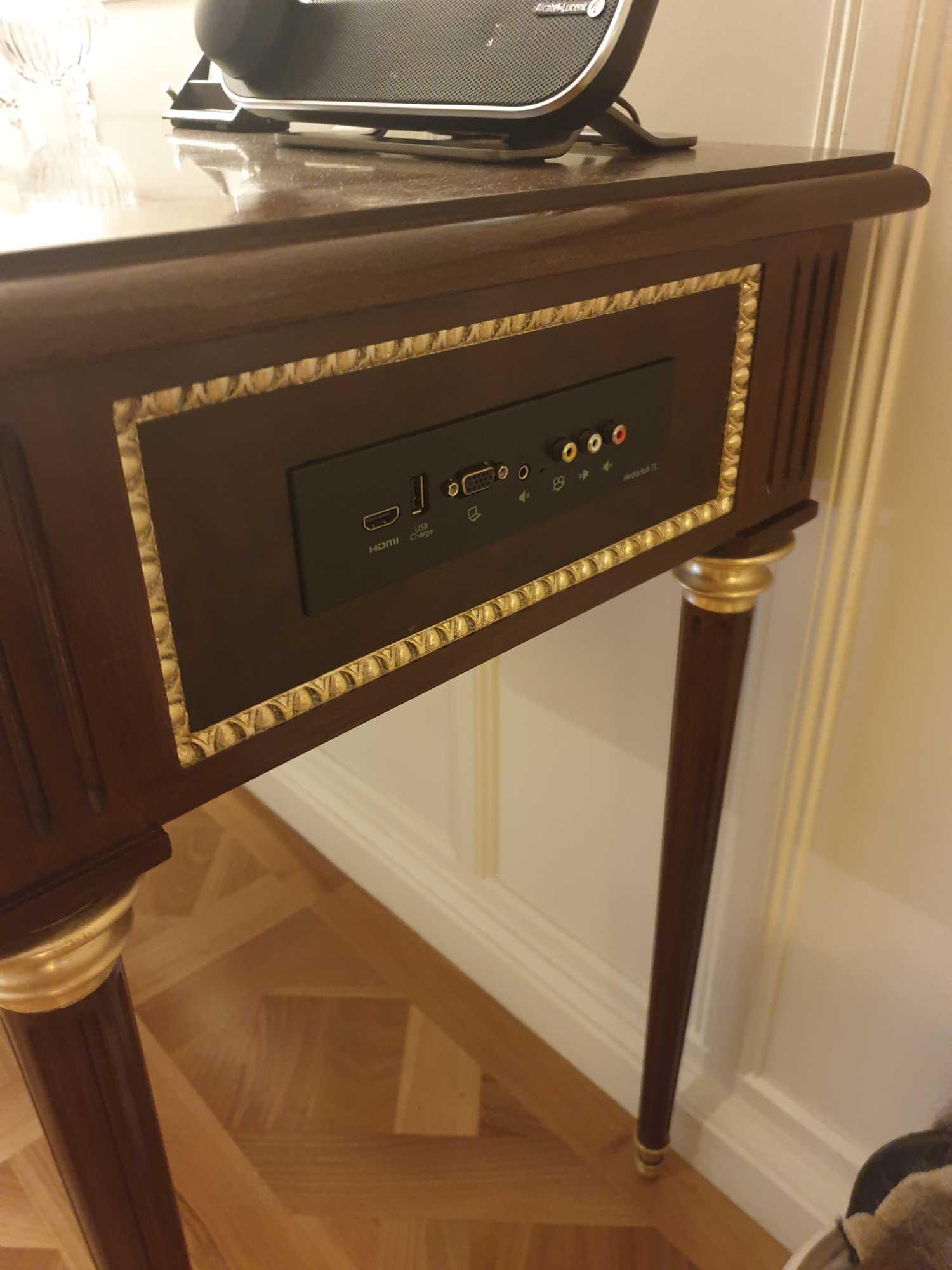 Writing Table Mounted On Tapering Legs Decorated With Gilded Bronzes Fitted Drawers Fitted With - Image 2 of 2