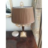 Laudarte Aretusa Twin Arm Table Lamp Bronze Lost-Wax Casting Antique Gilt Bronze Base And Column And