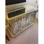 Coloured Verre Eglomise Sideboard Two Door Internally Fitted With Refrigerator Mini Bar 125 x 58 x