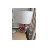 Heathfield And CO Mia Table Lamp Mouth-Pink Glass Features An Intense Drop Of Colour And A Satin
