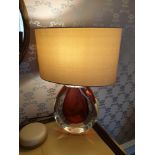 Heathfield And Co Mia Table Lamp Mouth-Blown Glass Features An Intense Drop Of Colour And A Satin