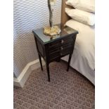 A pair of tall three drawer nightstand with glass protective top (Room 416)