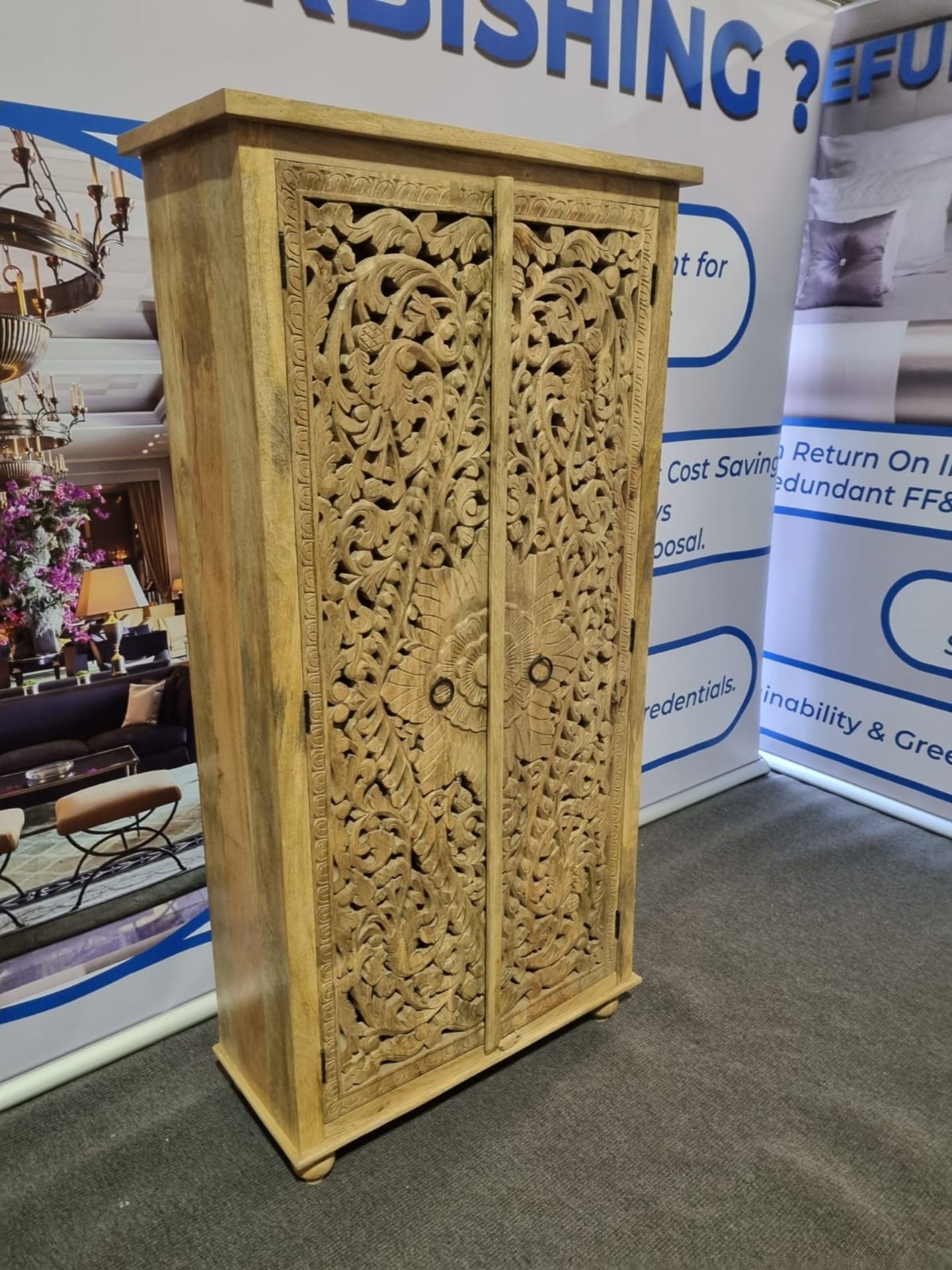 Armoire This Is A Beautiful Carved Cabinet/Armoire That Has Been Handcrafted In India Using - Image 2 of 4