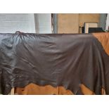 Dark Chocolate Calbe Leather Hide approximately 3.42mÂ² 1.9 x 1.8cm