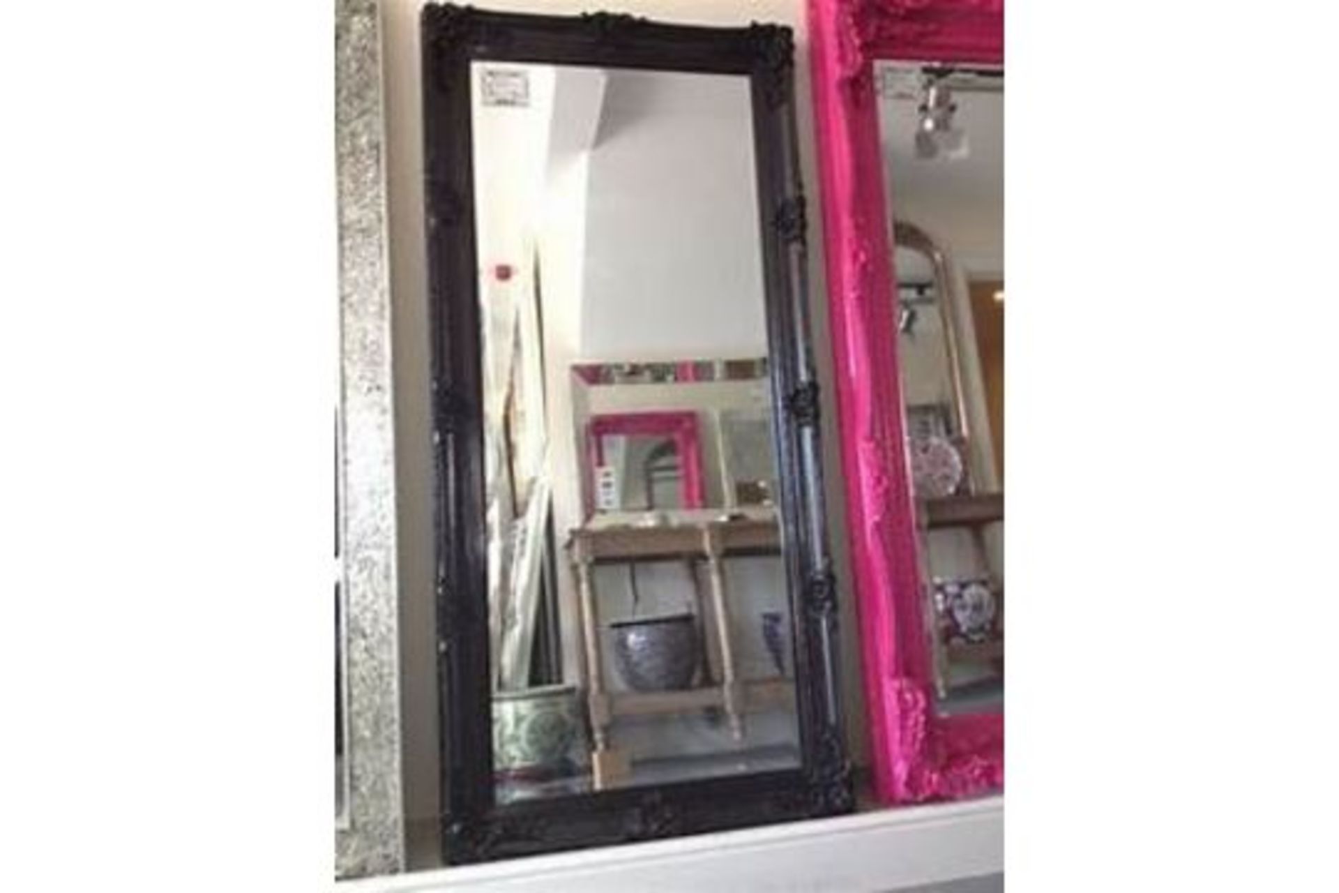 Abbey Leaner Mirror Black Beautiful Full Length Wood Framed Mirror In 4 Finishes Suitable For Wall