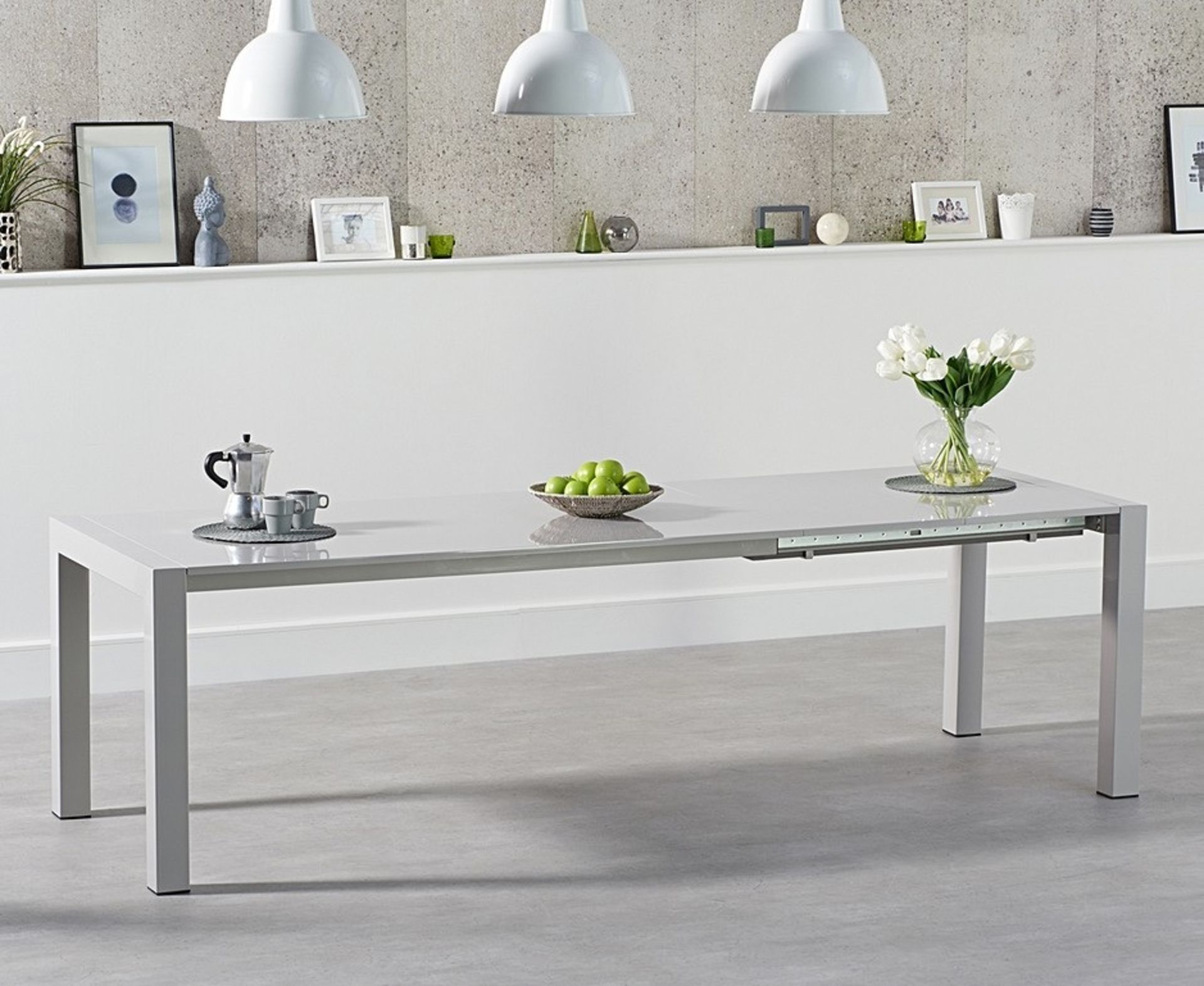 Joseph Extending Light Grey High Gloss Dining TableJoseph Collection The Joseph collection of