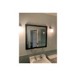 Accent Black Metal Framed Wall Mirror Steel Frame With Rivet Detailing.76 x 76cm (SR572)