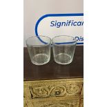 A pair of glass vases 160 (H) x 170mm (D) (SR525)