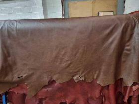 Trim International Dakota Chestnut Leather Hide approximately 5.8mÂ² 2.9 x 2cm