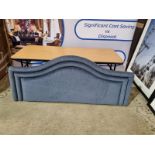Large Blue headboard luxury padded upholstered with rope piping and dome top 2000 x 850mm (H) (