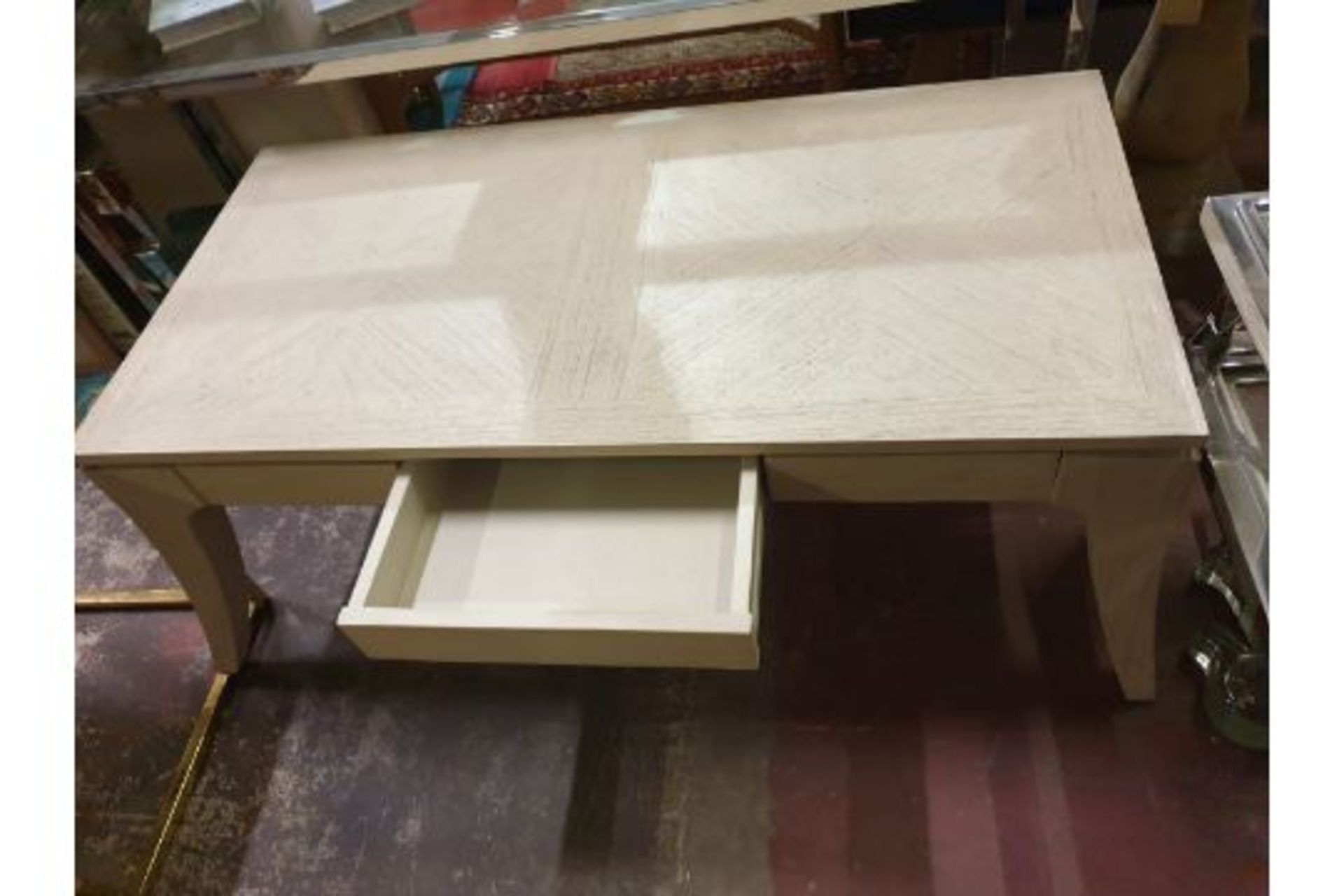 Wooden Coffee Table With Drawer W 1200mm D 600mm H 450mm Split On Side Shelf SR168 Ex Display - Image 2 of 2