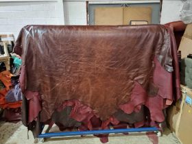 Cigar Brown Leather Hide approximately 5.28mÂ² 2.4 x 2.2cm