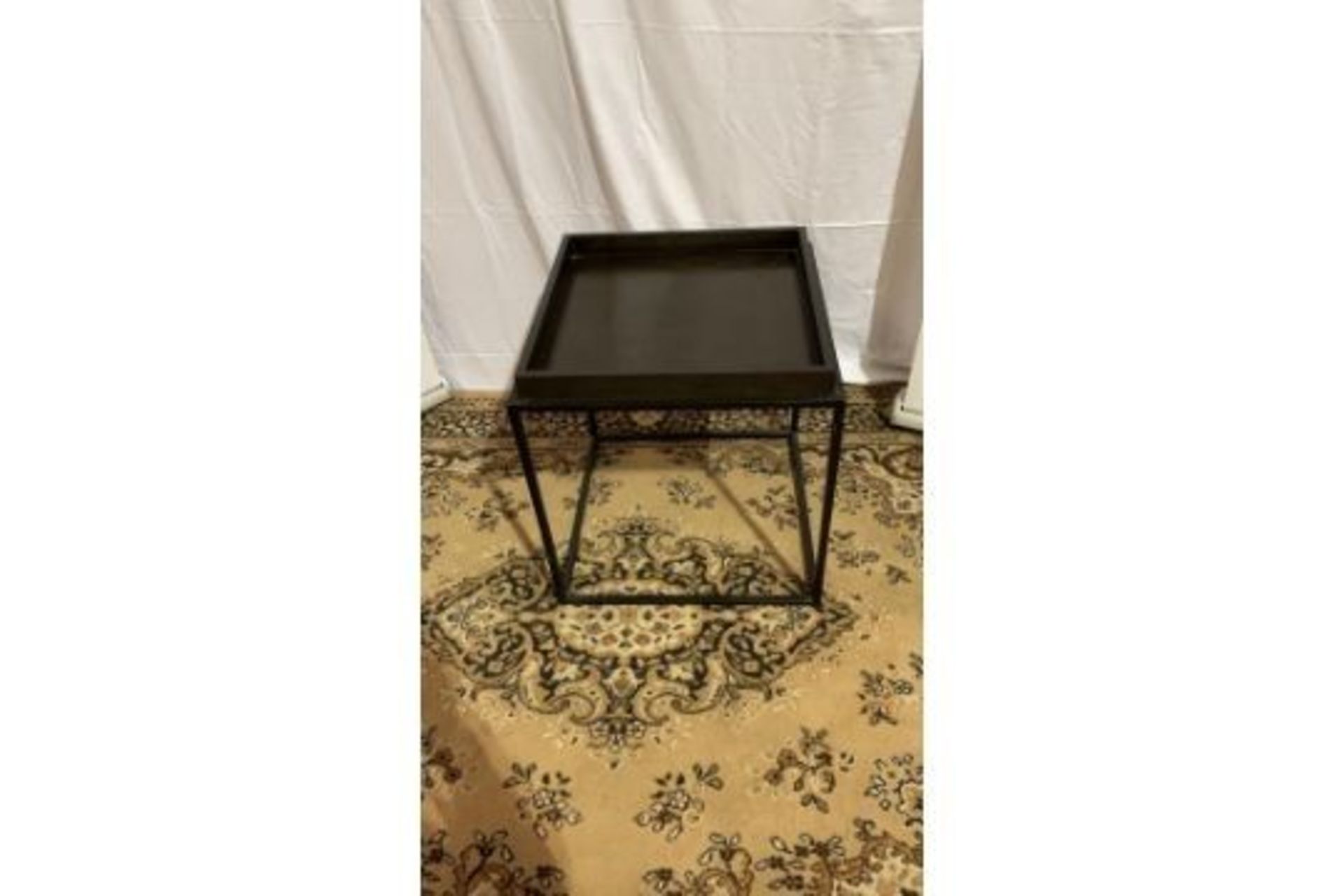 Forden Tray Side Table Black The Simple Angular Black Metal Frame Allows A Clear View Of The Floor