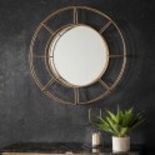 Thorne Mirror The Thorne Mirror Has A Beautiful Round Metal Frame In An Elegant Antique Gold Finish,