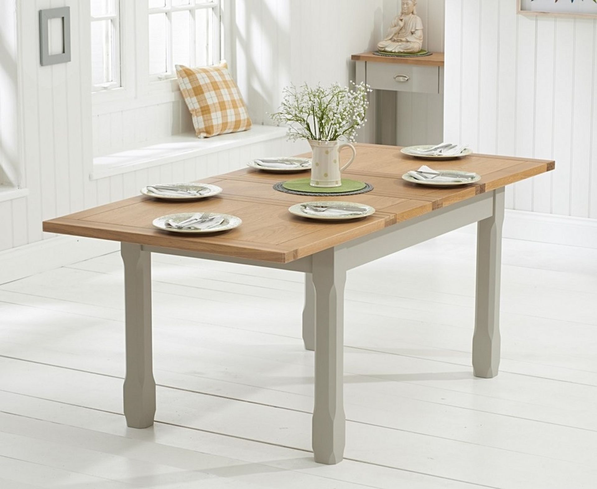 Somerset 130cm Oak and Grey Extending Dining Table Classic, timeless design meets practicality and