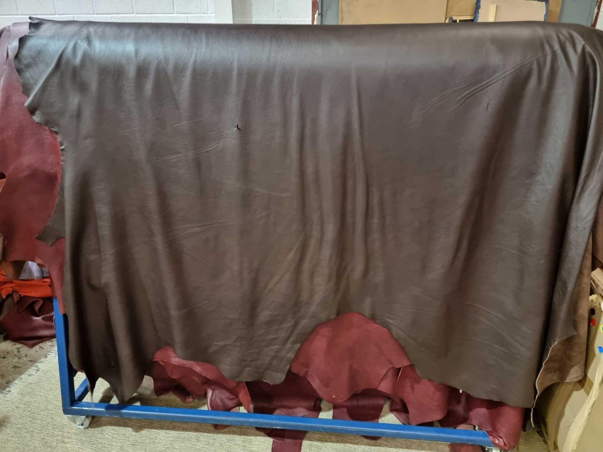 Mastrotto Hudson Chocolate Leather Hide approximately 4.75mÂ² 2.5 x 1.9cm