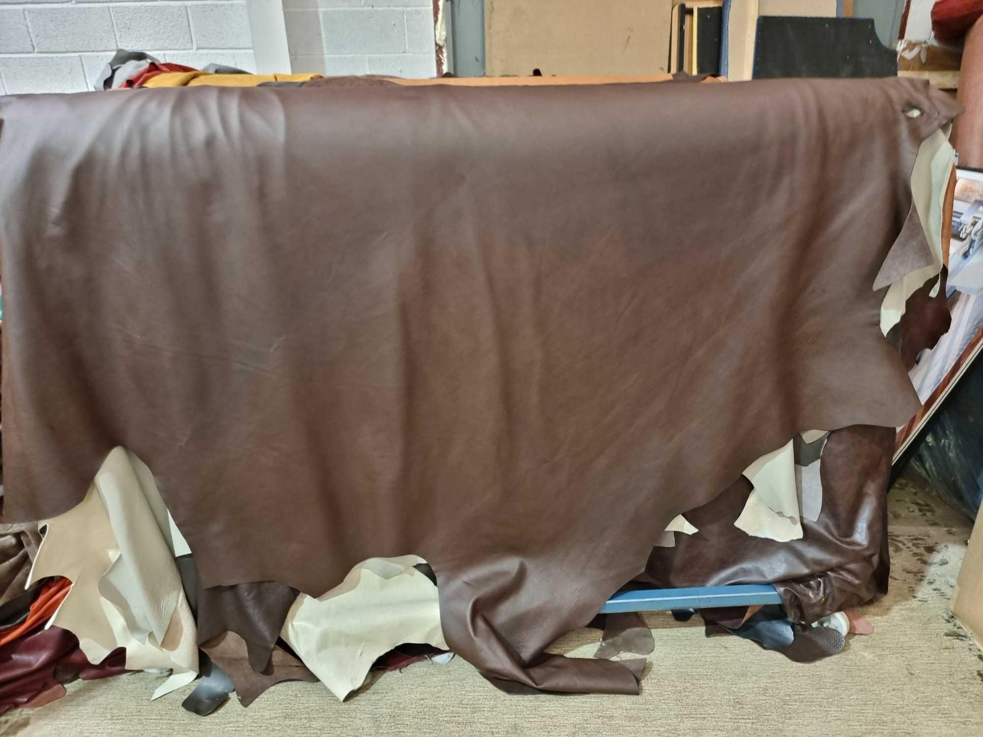 Andrew Muirhead 55857.1 AH002 Chestnut Leather Hide approximately 4.73mÂ² 2.2 x 2.15cm