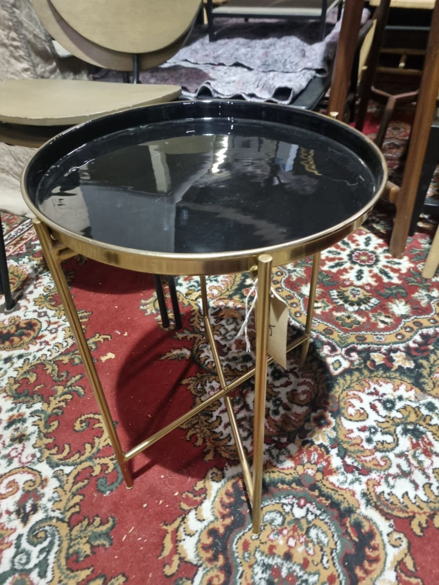 Valetta Side Table In Gold And Black The Valetta Side Table Adds A Glamourous Touch To A Room The