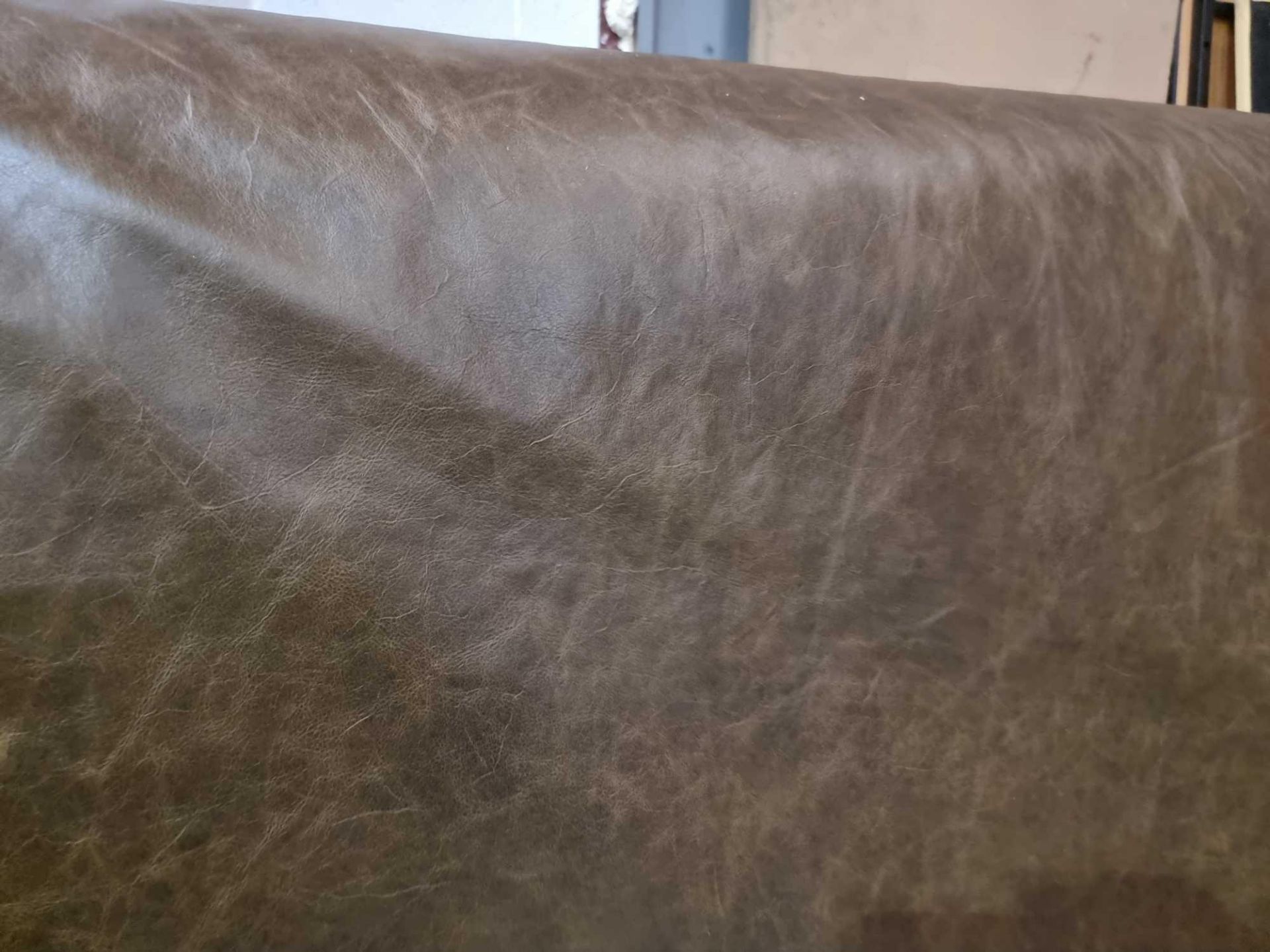 Yarwood Mustang Moss Leather Hide approximately 4.62mÂ² 2.2 x 2.1cm