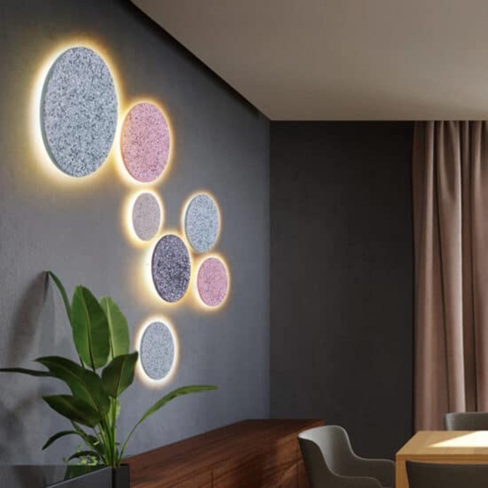 Terrazzo White Wall Light Simple and uncluttered. The terrazzo wall lamp produces a charming - Bild 2 aus 2