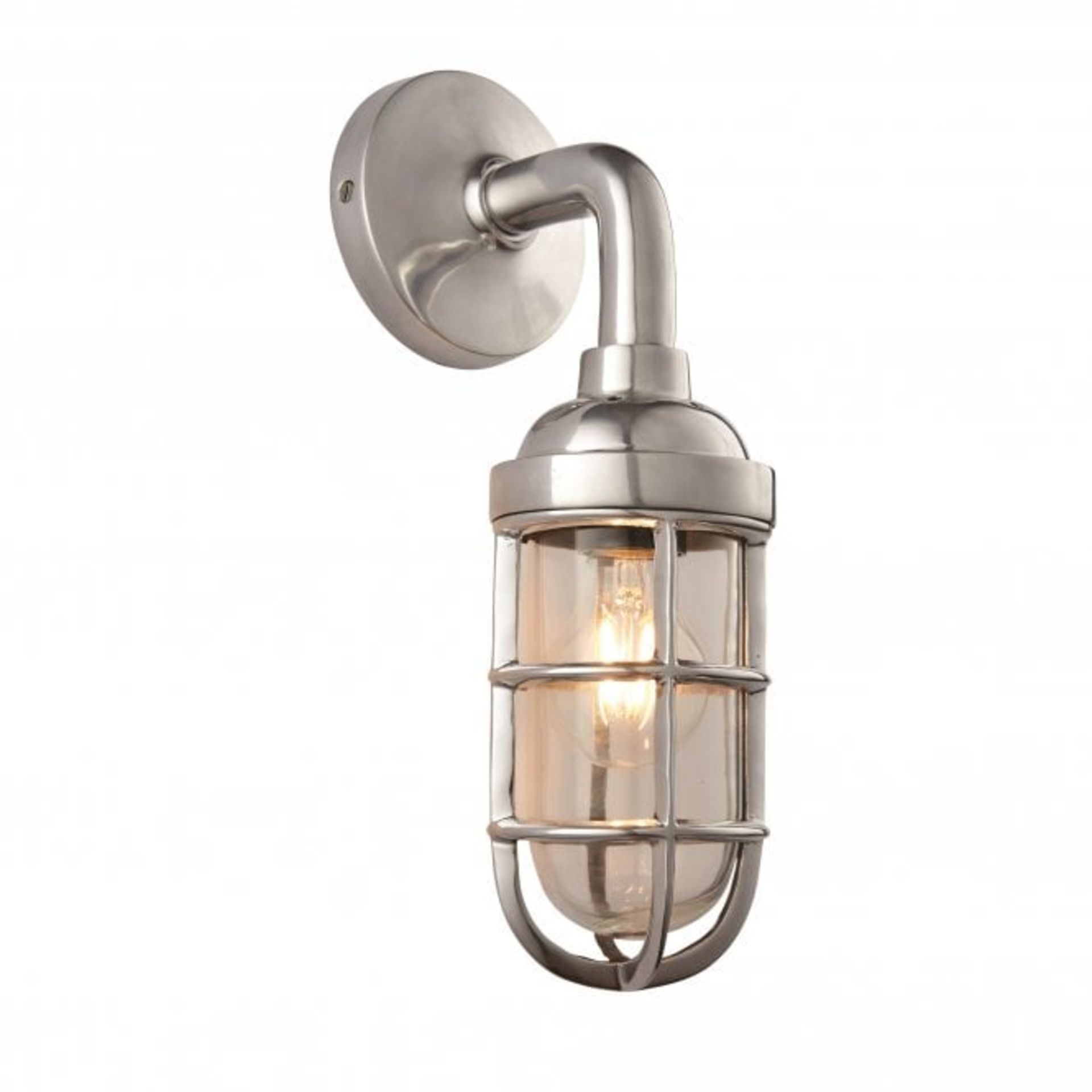 Endon Collection Elcot Polished Aluminium & Clear Glass 1 Light Wall Light 77276 Heavy Cast - Image 2 of 2