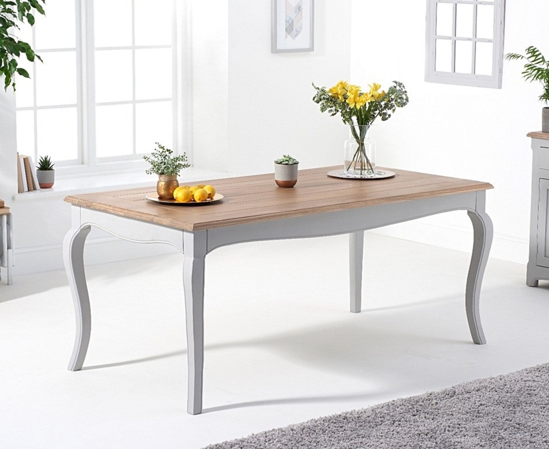 Parisian 175cm Grey Shabby Chic Dining Table The Parisian collection has decidedly feminine