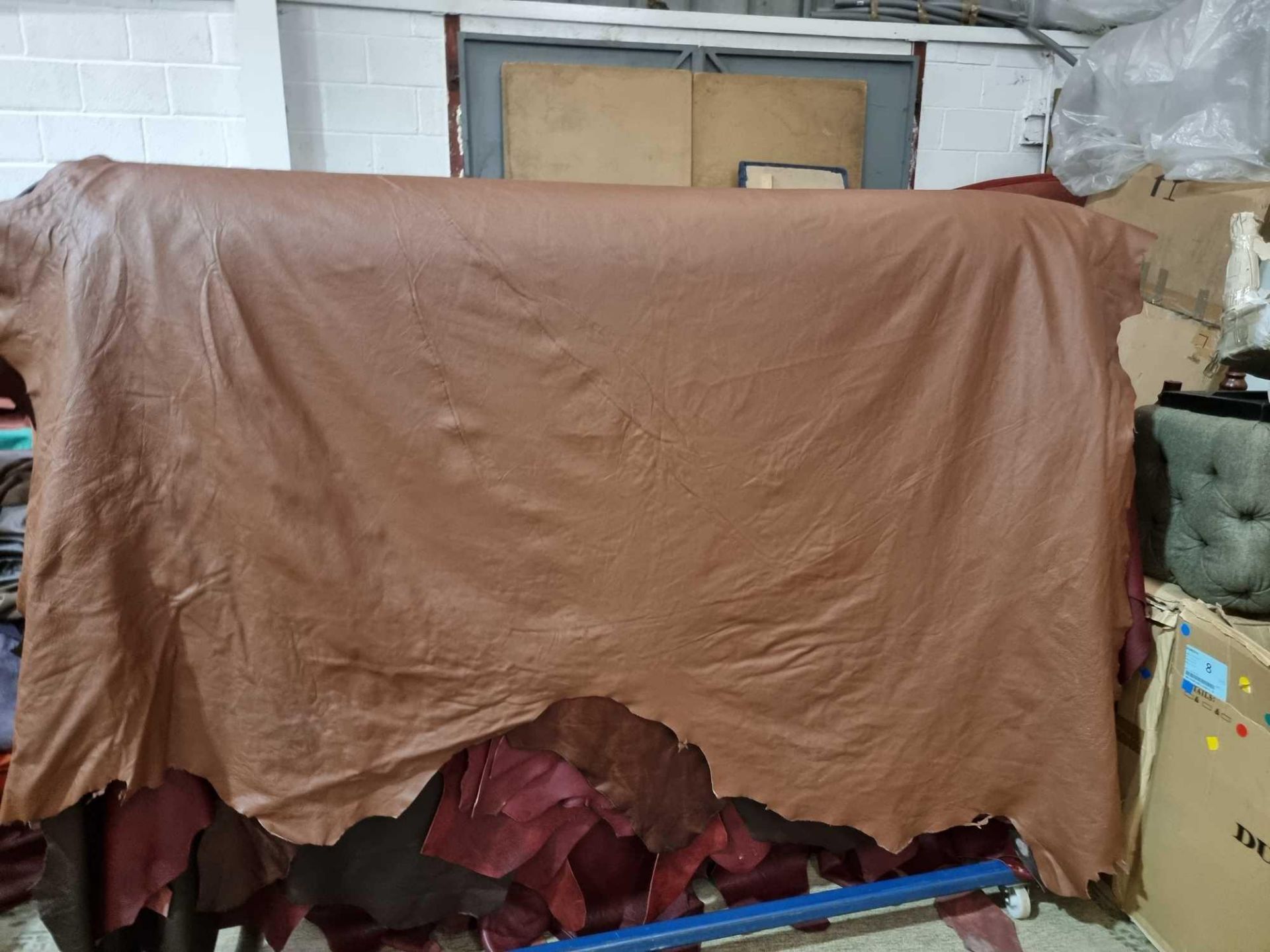 Tan Brown Leather Hide approximately 4.62mÂ² 2.2 x 2.1cm