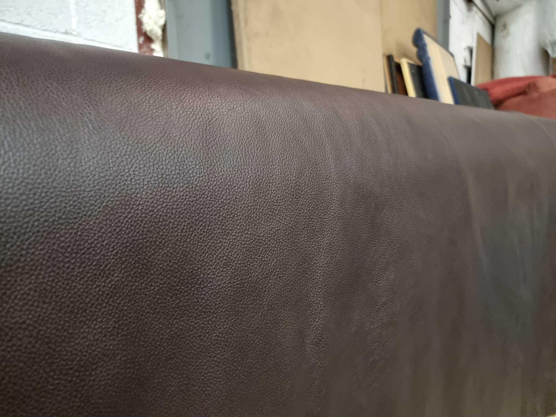 Mastrotto Hudson Chocolate Leather Hide approximately 3.51mÂ² 1.95 x 1.8cm
