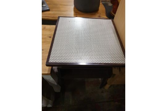 Herringbone Side Table Constructed From A Beech Wood Frame With A Dark Stained Eucalyptus Finish