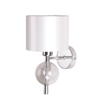 Thomas & Franks Rosie Wall Light Chrome finish, white shade faux silk 26 x 17 x 14cm (471192)