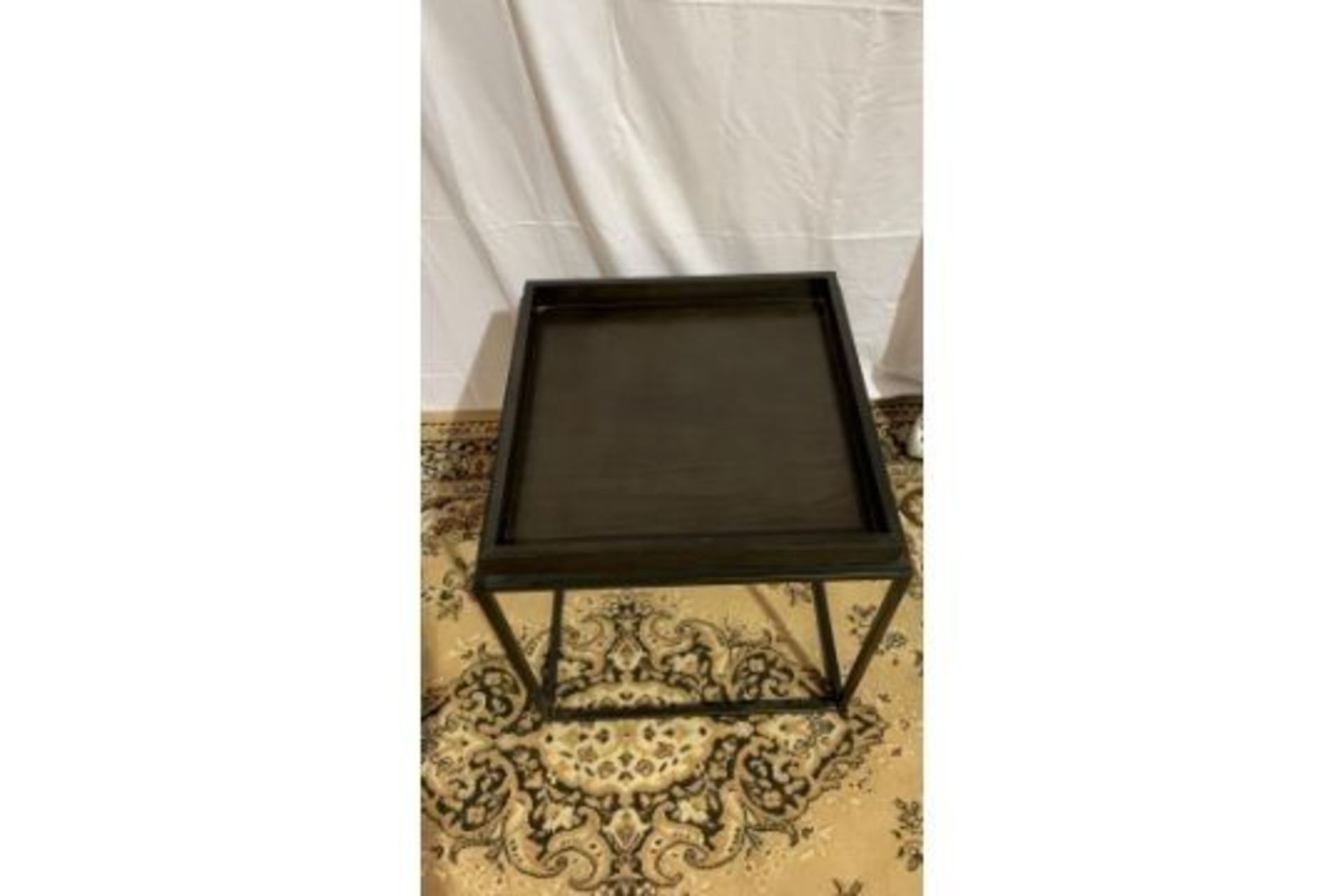 Forden Tray Side Table Black The Simple Angular Black Metal Frame Allows A Clear View Of The Floor - Image 2 of 3