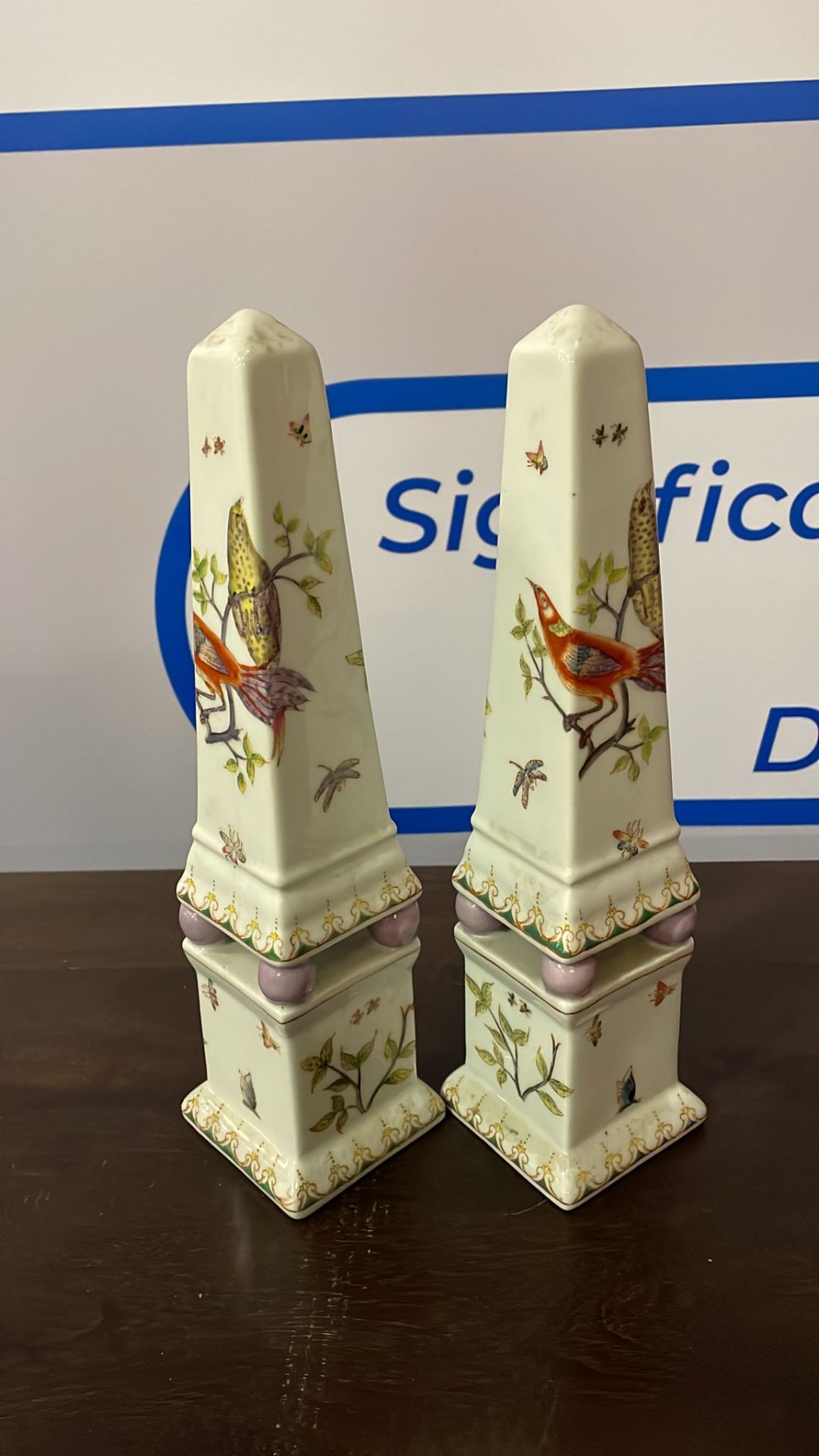 2 x Chinese Asian ceramic obelisks 330cm (SR507) - Image 3 of 4