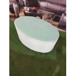 Velvet Ovoid Mint Foot Stool Small Damage To Base 80 X 45 X 46cm (ST17)