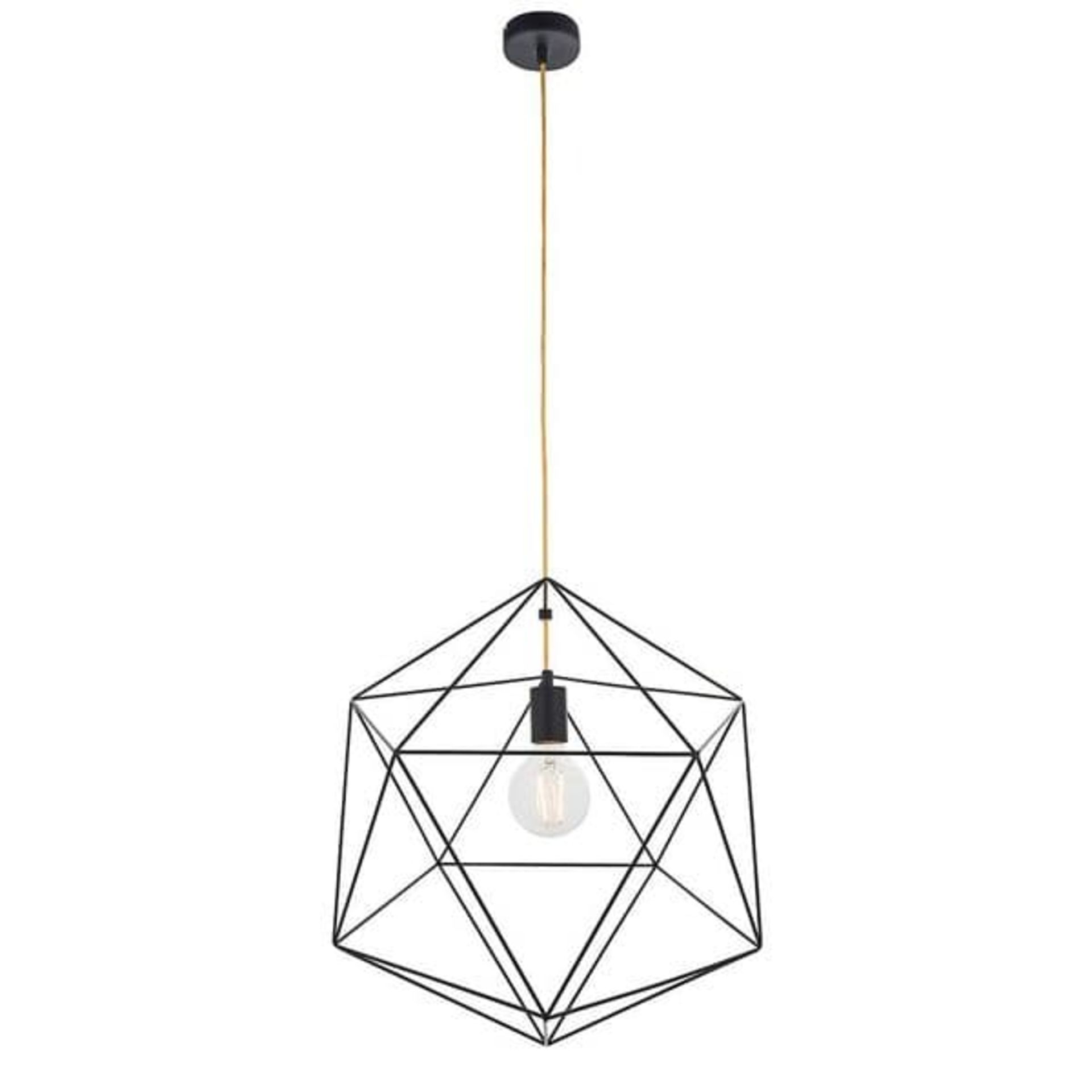Endon 79625 Icosa Single Light Ceiling Pendant in Black FinishThis striking ceiling pendant features - Image 2 of 2