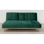 Etta Green Plush Velvet Sofa Bed Defined By It's Soft Curves And Low Rise Design As Well As Subtle