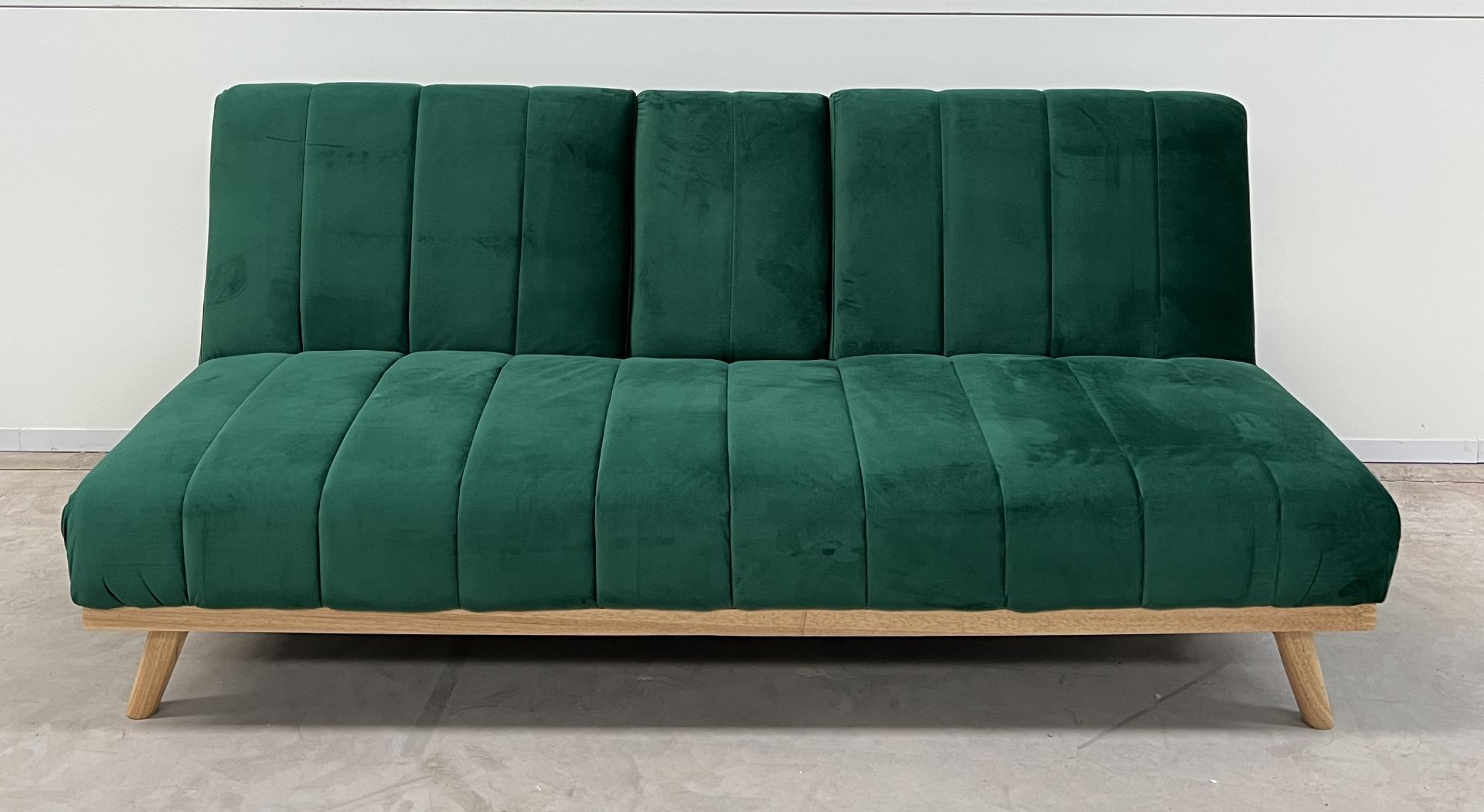 Etta Green Plush Velvet Sofa Bed Defined By It's Soft Curves And Low Rise Design As Well As Subtle