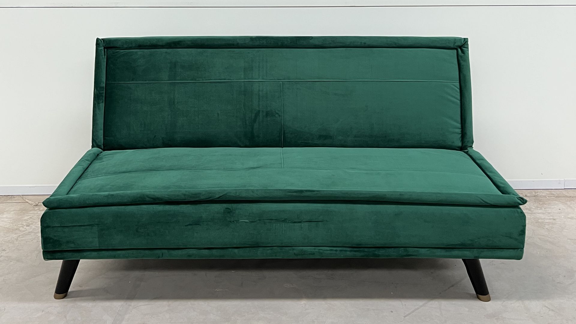 Green Velvet Upholstered Sofa Bed Is Ideal For Those Looking For A Sleek Space-Saving Design. In A