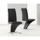 A set of 4 x Hampstead Z Black Faux Leather Dining Chairs striking chrome and faux leather design