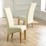 Cannes Cream Bonded Leather Dining Chair Comfortable and practical faux leather seating for