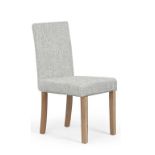 A set of 3 x Mia Fabric Dark Grey Linen Dining Chair Stylish and simple, the Mia offers a comfy