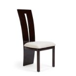 A set of 3 x Verbier Solid Wood Brown Dining Chairs The comfy fabric seat of the Verbier complements