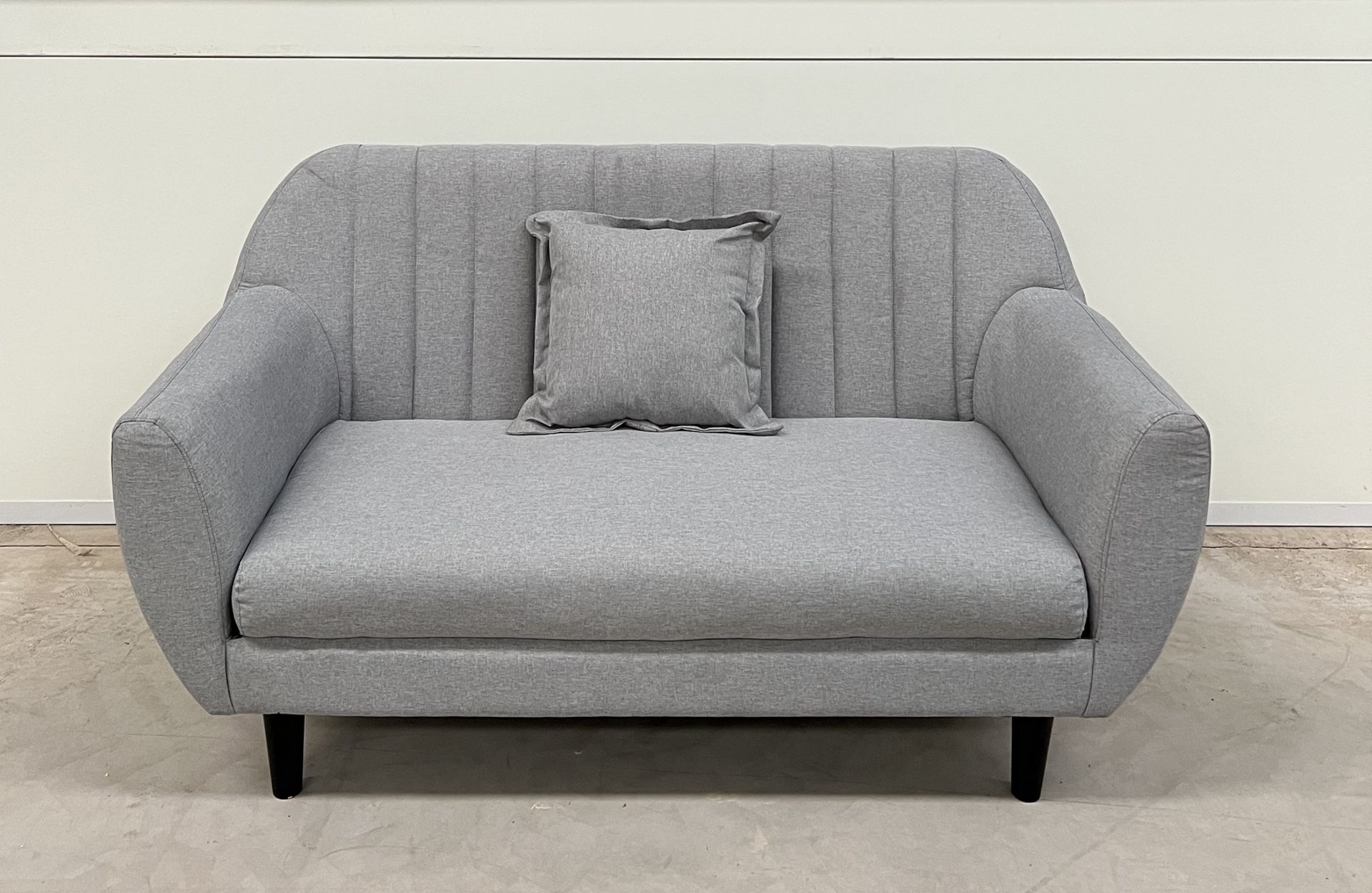 Grey Linen Upholstered Sofa A Comfortable And Practical Sofa Contemporary In Design And Super