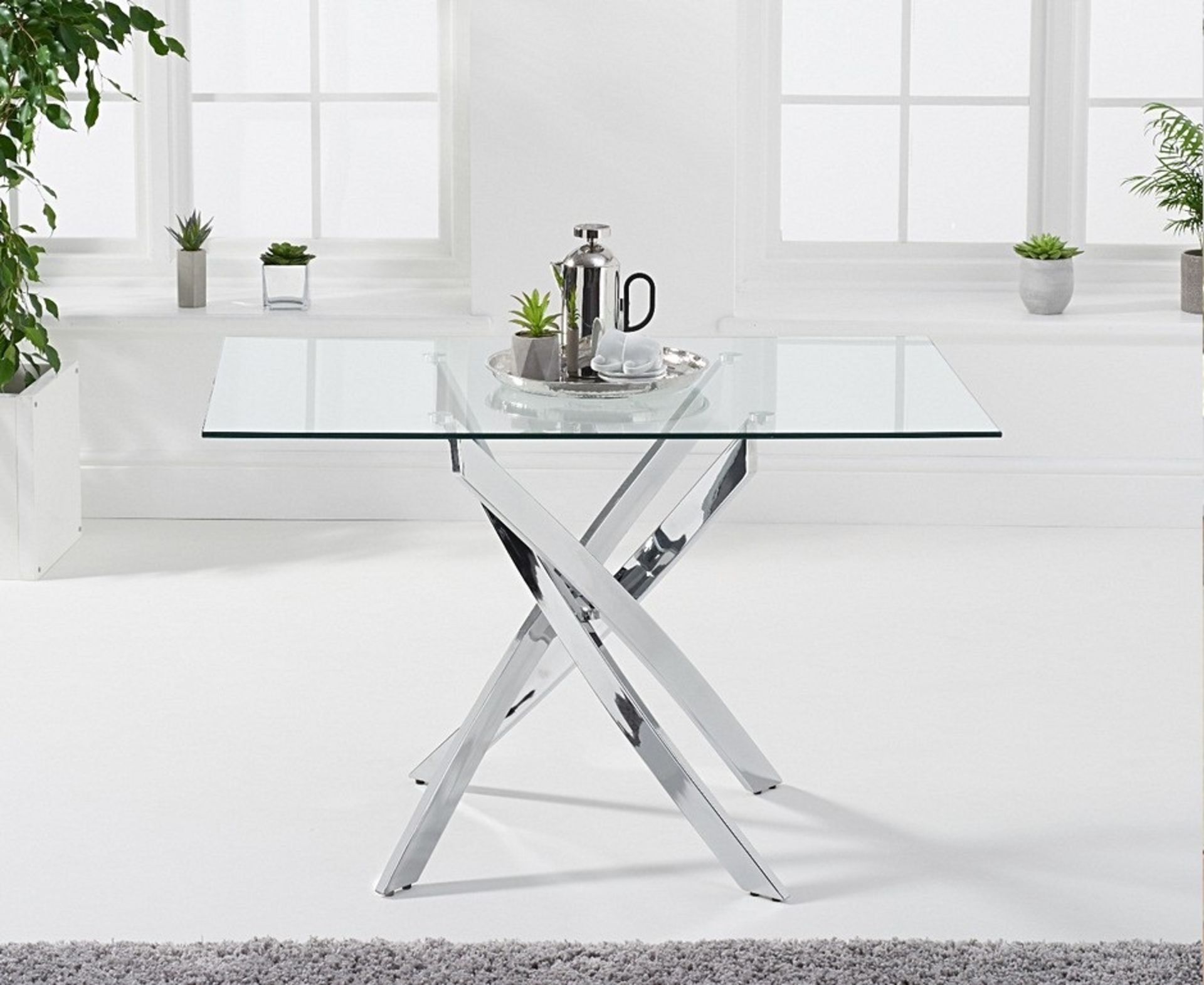 Denver 120cm Rectangular Glass Dining Table The Denver collection of tables is distinguished by