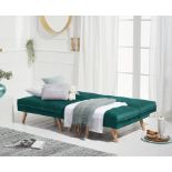 Ivy Green Velvet 3 Seater Fold Down Sofa Bed The Eye-Catching Ivy Sofa Bed Folds In A Number Of