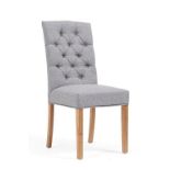 Claudia Grey Fabric Dining Chair rich colours, expect guests to stay a while with the Claudia
