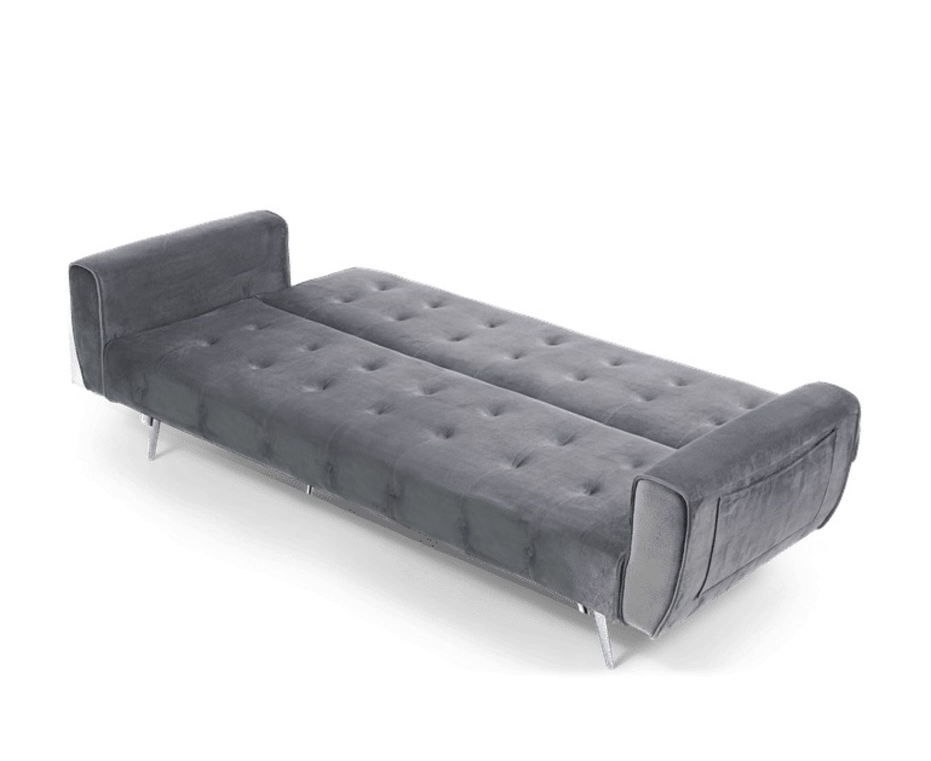 Vanessa Sofa Bed in Grey Velvet Retro-inspired and minimalist in shape, the Vanessa collection is - Image 2 of 2