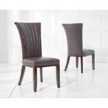 A set of 5 x Alpine Brown Leather Dining Chairs A sleek original design crafted from hardwood and